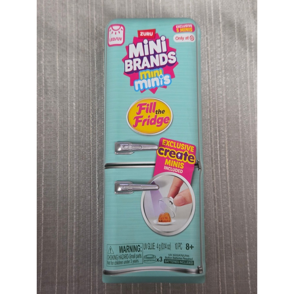 Zuru Mini Brands Mini Minis Fill the Fridge Playset Teal Retro Light Up Target